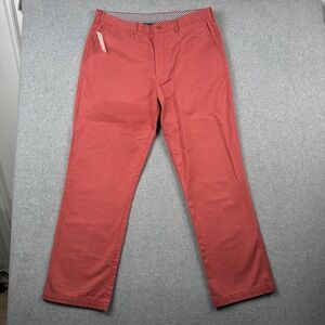 Cremieux Pants Mens 36x32 Pink Coral Chino Madison Cotton Casual Straight NEW
